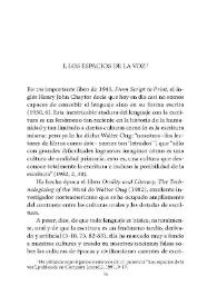 Los espacios de la voz | Biblioteca Virtual Miguel de Cervantes
