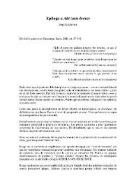 Epílogo a "Ahí (arte breve)" / Jorge Riechmann | Biblioteca Virtual Miguel de Cervantes