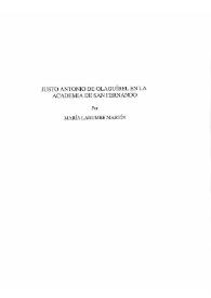 Justo Antonio de Olaguíbel en la Academia de San Fernando / María Larumbe Martín | Biblioteca Virtual Miguel de Cervantes