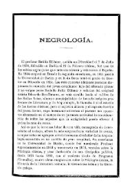 Necrología : [Emil Hübner] / Eduardo Saavedra | Biblioteca Virtual Miguel de Cervantes
