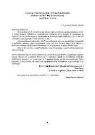 Léxico y creación poética en Miguel Hernández : (estudio del uso de un vocabulario) / José Carlos Rovira ; director Alonso Zamora Vicente | Biblioteca Virtual Miguel de Cervantes