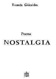 Nostalgia / Ricardo Güiraldes | Biblioteca Virtual Miguel de Cervantes