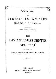 De las antiguas gentes del Perú / Bartolomé de las Casas | Biblioteca Virtual Miguel de Cervantes