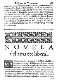 El amante liberal / Miguel de Ceruantes Saauedra | Biblioteca Virtual Miguel de Cervantes