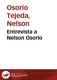 Entrevista a Nelson Osorio | Biblioteca Virtual Miguel de Cervantes