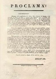 Proclama. Colombianos [Cuartel jeneral [sic] de Quito a 3 de abril de 1829] | Biblioteca Virtual Miguel de Cervantes
