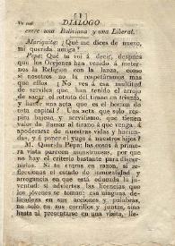 Diálogo entre una boliviana y una liberal | Biblioteca Virtual Miguel de Cervantes