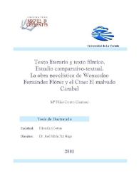 Texto literario y texto fílmico. Estudio comparativo-textual. La obra novelística de Wenceslao Fernández Flórez y el cine. El malvado Carabel / M.ª Pilar Couto Cantero | Biblioteca Virtual Miguel de Cervantes
