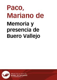 Memoria y presencia de Buero Vallejo / Mariano de Paco | Biblioteca Virtual Miguel de Cervantes