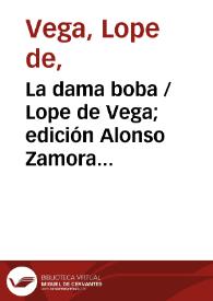 La dama boba / comedia famosa de Lope de Vega Carpio | Biblioteca Virtual Miguel de Cervantes