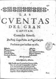 Las cuentas del Gran Capitán : comedia famosa / Lope de Vega | Biblioteca Virtual Miguel de Cervantes