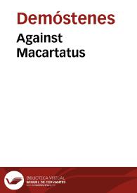 Against Macartatus / Demosthenes | Biblioteca Virtual Miguel de Cervantes