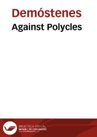 Against Polycles / Demosthenes | Biblioteca Virtual Miguel de Cervantes