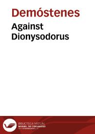 Against Dionysodorus / Demosthenes | Biblioteca Virtual Miguel de Cervantes
