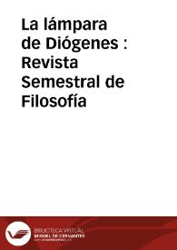 La lámpara de Diógenes : Revista Semestral de Filosofía | Biblioteca Virtual Miguel de Cervantes