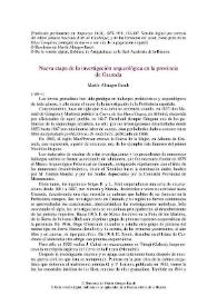 Nueva etapa de la investigación arqueológica en la provincia de Granada / Martín Almagro Basch | Biblioteca Virtual Miguel de Cervantes