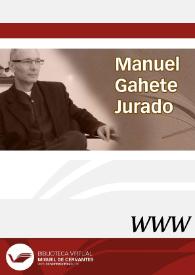 Manuel Gahete Jurado / director Antonio Moreno Ayora | Biblioteca Virtual Miguel de Cervantes