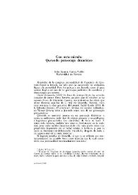 Con otra mirada: Quevedo personaje dramático / Celsa Carmen García Valdés | Biblioteca Virtual Miguel de Cervantes