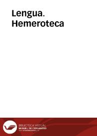 Lengua. Hemeroteca | Biblioteca Virtual Miguel de Cervantes