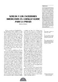 Neruda y los escritores americanos en "Caballo verde para la poesía" / Trinidad Barrera | Biblioteca Virtual Miguel de Cervantes