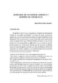 Derechos de necesidad agresiva y deberes de tolerancia / Jesús-María Silva Sánchez | Biblioteca Virtual Miguel de Cervantes