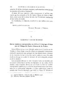 Caliabria y Ciudad Rodrigo / Fidel Fita | Biblioteca Virtual Miguel de Cervantes