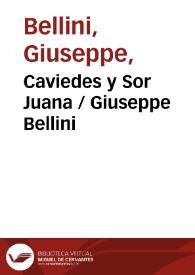 Caviedes y Sor Juana / Giuseppe Bellini | Biblioteca Virtual Miguel de Cervantes