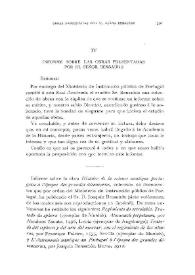 Informe sobre las obras presentadas por el Sr. Bensaúde / Pedro de Novo y Colson | Biblioteca Virtual Miguel de Cervantes