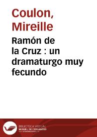 Ramón de la Cruz : un dramaturgo muy fecundo | Biblioteca Virtual Miguel de Cervantes