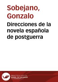 Direcciones de la novela española de postguerra / Gonzalo Sobejano | Biblioteca Virtual Miguel de Cervantes