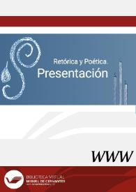 Retórica y Poética. Presentación | Biblioteca Virtual Miguel de Cervantes