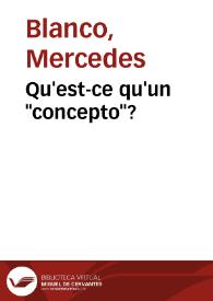 Qu'est-ce qu'un "concepto"? | Biblioteca Virtual Miguel de Cervantes