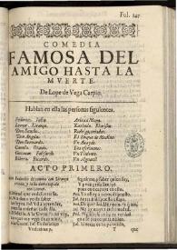 El amigo hasta la muerte | Biblioteca Virtual Miguel de Cervantes