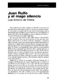 Juan Rulfo y el mago silencio / Luis Antonio de Villena | Biblioteca Virtual Miguel de Cervantes