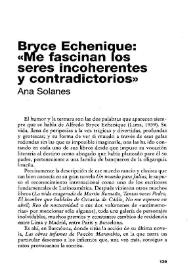 Bryce Echenique: "Me fascinan los seres incoherentes y contradictorios" / Ana Solanes | Biblioteca Virtual Miguel de Cervantes