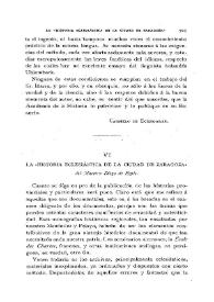La "Historia Eclesiástica de la Ciudad de Zaragoza", del maestro Diego de Espés / Ricardo del Arco | Biblioteca Virtual Miguel de Cervantes