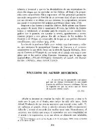 Recuerdo de Alfred Hitchcock / José Agustín Mahieu | Biblioteca Virtual Miguel de Cervantes