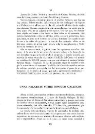 Unas palabras sobre Rómulo Gallegos / Héctor Rojas Herazo | Biblioteca Virtual Miguel de Cervantes