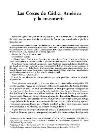 Las Cortes de Cádiz, América y la masonería / José A. Ferrer Benimelli | Biblioteca Virtual Miguel de Cervantes