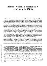 Blanco White, la tolerancia y las Cortes de Cádiz / Eduardo Varela Bravo | Biblioteca Virtual Miguel de Cervantes