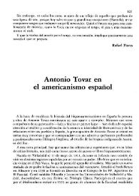 Antonio Tovar en el americanismo español / Antonio Lago Carballo | Biblioteca Virtual Miguel de Cervantes