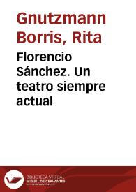 Florencio Sánchez. Un teatro siempre actual / Rita Gnutzmann | Biblioteca Virtual Miguel de Cervantes