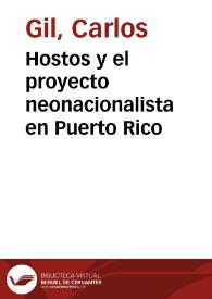 Hostos y el proyecto neonacionalista en Puerto Rico | Biblioteca Virtual Miguel de Cervantes