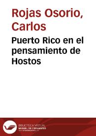 Puerto Rico en el pensamiento de Hostos | Biblioteca Virtual Miguel de Cervantes