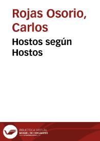 Hostos según Hostos | Biblioteca Virtual Miguel de Cervantes