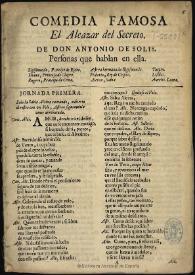 El alcazar del secreto [1765] / de don Antonio de Solis | Biblioteca Virtual Miguel de Cervantes