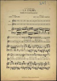 La palma : canción de carácter popular / poesía de Ramón de Campoamor; música de Franco. de P. Sánchez Gavagnach | Biblioteca Virtual Miguel de Cervantes