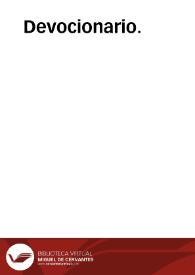 Devocionario. | Biblioteca Virtual Miguel de Cervantes