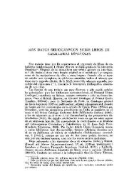 Más datos bibliográficos sobre libros de caballerías españoles / Daniel Eisenberg | Biblioteca Virtual Miguel de Cervantes