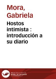 Hostos intimista : introducción a su diario / Gabriela Mora | Biblioteca Virtual Miguel de Cervantes